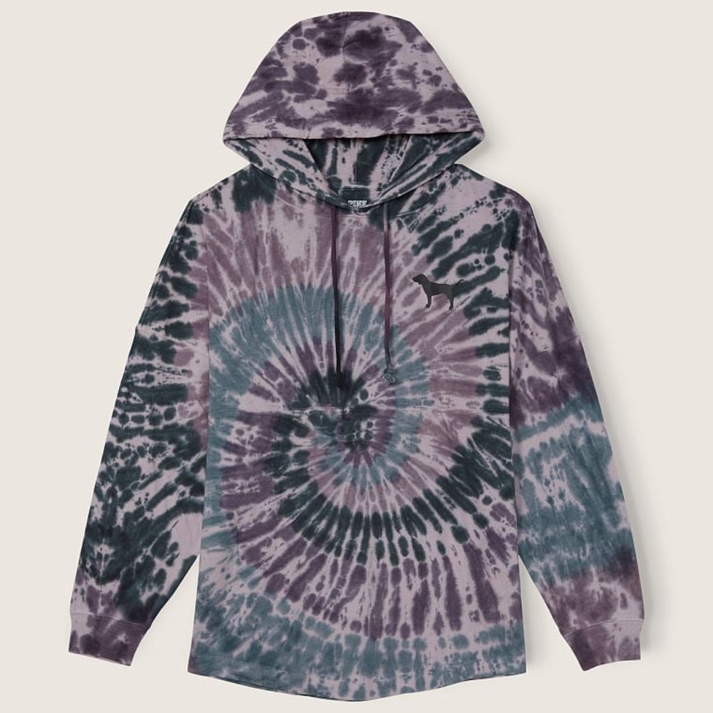 VS PINK COTTON OVERSIZED HOODED T-SHIRT - Picture 3 of 5